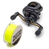 Kit Carretilha Black Tamba Pro Esquerda 11 Rolamentos + Linha Pesca Zeeo - Rota da Pesca