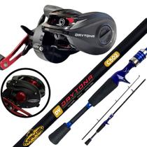 Kit Carretilha Daytona 11 Rolamentos Anti Cabeleira Vara Makis Fishing e Linha