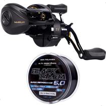 Kit Carretilha Maruri Black Tamba Pro 11 Rolamentos Linha Mono Black Tamba 0,40mm 300m Kit Carretilha Maruri Black Tamba Pro 11 Rolamentos Linha Mono Black Tamba 0,40mm 300m