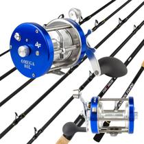 Kit Carretilha Omega 80 + Vara 60lbs Pesca Pesada Mar