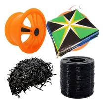 Kit Carretilha + Raia Com Rabiola e Nylon
