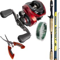 Kit Carretilha Titan 12000 Pro 2 Vara Topaz Linha e Alicate Multifuncional 80217