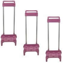 Kit Carrinho 2 Hastes Carrile 40cm - 3 Unidades Rosa