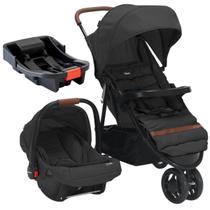 Kit carrinho bebê breeze com bebê conforto e base infanti preto