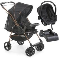 Kit Carrinho Bebê Galzerano Milano 1016 com Bebê Conforto Cocoon 8181 e Base para carro 8185