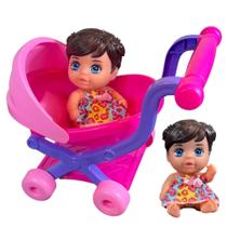 Kit Carrinho + Boneca Brinquedo Infantil interativo Passeio Presente Criativo Menina Kit Carrinho + Boneca Brinquedo Infantil interativo Passeio Presente Criativo Menina