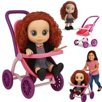 Kit Carrinho Boneca+ Samantha Bruxinha Hermione Escola Magia