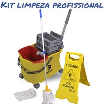 Kit Carrinho + Cabo + Mop Úmido Doblo Flex 20 Bralímpia