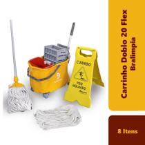 Kit Carrinho + Cabo + Mop Úmido Doblo Flex 20 Bralimpia