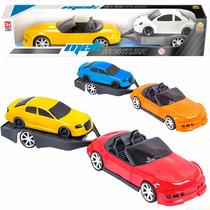 Kit Carrinho Conversível Com Carretinha Carreta Reboque 3 Peças - Bs toys Kit Carrinho Conversível Com Carretinha Carreta Reboque 3 Peças - Bs toys