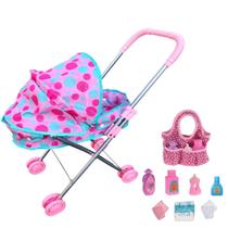 Kit Carrinho De Boneca Bebê Reborn e Bolsinha Maternidade