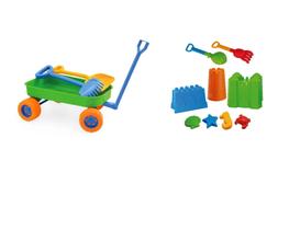 Kit Carrinho De Praia + Castelo Beach Play Pá Rastelo Formas Usual Brinquedos