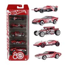 Kit Carrinho Hot Wheels Edição 80 Anos Pack Com 5 Mattel