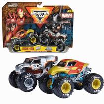 Kit Carrinho Monster Jam Homem de Ferro Vs War Machine