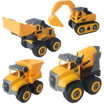 Kit Carrinhos Caminhões Construção Brinquedo Montar Desmontar Toy King