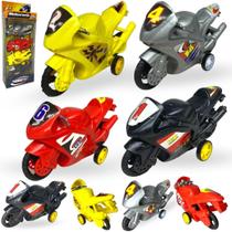Kit Carrinhos De Fricção Moto Brinquedo Infantil Menino