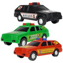 Kit Carro Brinquedo Plástico Bombeiro Policia Patrulha 17Cm Cor:10 Unidades Sortidas
