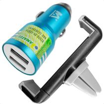 Kit Carro Suporte para Celular e Carregador Turbo Usb