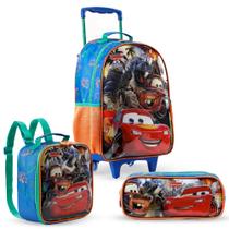 Kit Carros Disney Mochila De Rodinhas Lancheira E Estojo