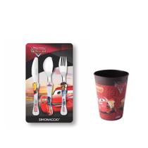 Kit Carros - Faqueiro 3 peças e Copo - Disney