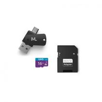 Kit Cartão de Memória mais Adaptador USB mais Adaptador SD 16GB Multilaser