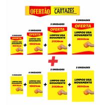 KIT Cartaz De Oferta + Cartaz Liso - 30 Unidades - Reutilizável - Pode Apagar - Ofertão Cartazes