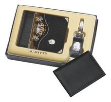Kit Carteira + Chaveiro Mitty Em Couro - M1Ch + P. Do