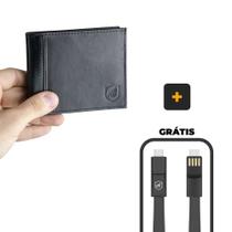 Kit Carteira de couro Maverick + cabo Slim 3 em 1 - Gshield
