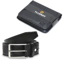 Kit Carteira Masculina Cinto Social Elegante Couro Legítimo