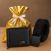 Kit Carteira Masculina + Cinto Tatico Militar Nylon Com Saco de Presente dia dos Pais e Namorados Kit Carteira Masculina + Cinto Tatico Militar Nylon Com Saco de Presente dia dos Pais e Namorados