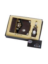 Kit Carteira Masculina Com Chaveiro Mitty Em Couro - M1Ch