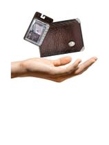Kit Carteira Media Mitty Couro + Refil Mitty M1 PLM1 CAFE