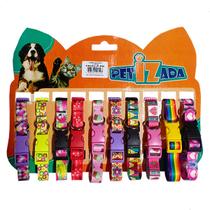 Kit Cartela 10pçs Coleiras Cachorro T. P, M G Petshop Atacado