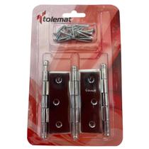 Kit Cartela C 3 Dobradiças Cromada Porta S Anel 18 Parafusos Kit Cartela C 3 Dobradiças Cromada Porta S Anel 18 Parafusos