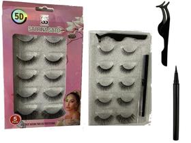 Kit Cartela C/ 5 Pares Cílios Magnetico + Aplicadores 5D Sabrina Sato