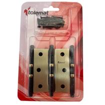 Kit Cartela Com 3 Dobradiças Dourado Porta Com Anel 18 Parafusos Kit Cartela Com 3 Dobradiças Dourado Porta Com Anel 18 Parafusos