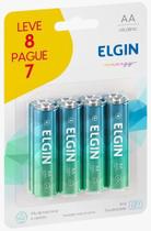 Kit Cartela Com 8 Pilhas Aa Alcalina Energy Elgin