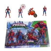 Kit Cartela Homem Aranha Bonecos Heróis Brinquedo C/ Moto