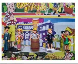 Kit Cartelado C/ 5 Bonecos Turma Do Chaves Animado 12cm