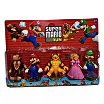 Kit Cartelado Super Mário Bros 5 bonecos de pvc .