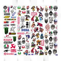 Kit Cartelas Com 90 Adesivo Stickers Variados