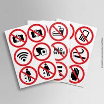 Kit Cartelas de Adesivos de Sinalização Proibido Diversos Kit Cartelas de Adesivos de Sinalização Proibido Diversos