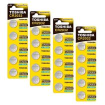 Kit Cartelas de Pilhas Baterias CR2032 Toshiba Controle Alarme 3V
