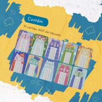 Kit Cartões da Tabuada Divertida em MDF Aprenda Multiplicando com Gatinhos - Criptonita