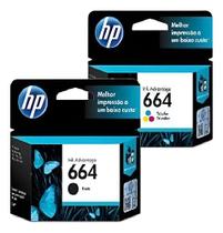 Kit Cartucho 664 Preto F6V28AB Color F6V29AB 2ml