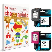Kit Cartucho 667 Preto E Colorido Original A4 Kit Cartucho 667 Preto E Colorido Original A4
