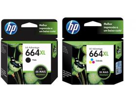 Kit Cartucho de Tinta HP Preto 664 XL