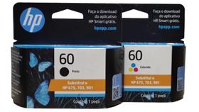 Kit Cartucho HP 60 Preto e 60 color F4280 F4580 C4780 D110a Kit Cartucho HP 60 Preto e 60 color F4280 F4580 C4780 D110a