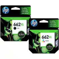 Kit Cartucho HP 662xl preto e 662xl color p/ 2646 3546 2516 original