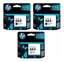 Kit Cartucho HP 664 Preto e Color Originais